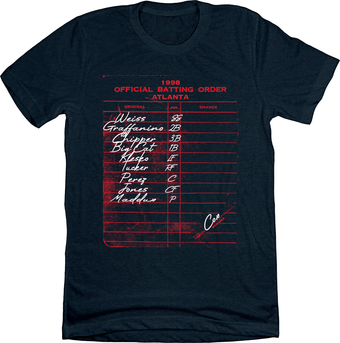1998 Atlanta Batting Lineup Tee In The Clutch