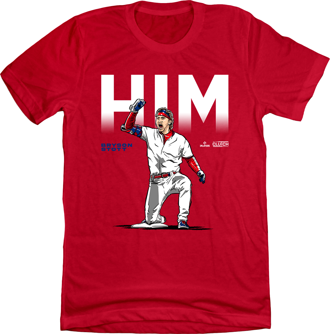 Bryson Stott HIM MLBPA tee In The Clutch red