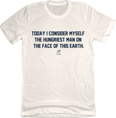 Hungriest Man On The Face Of This Earth - Baseball BBQ Natural Tee