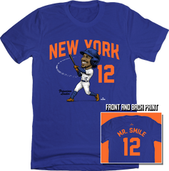 Francisco Lindor “Mr. Smile” Caricature Shirsey