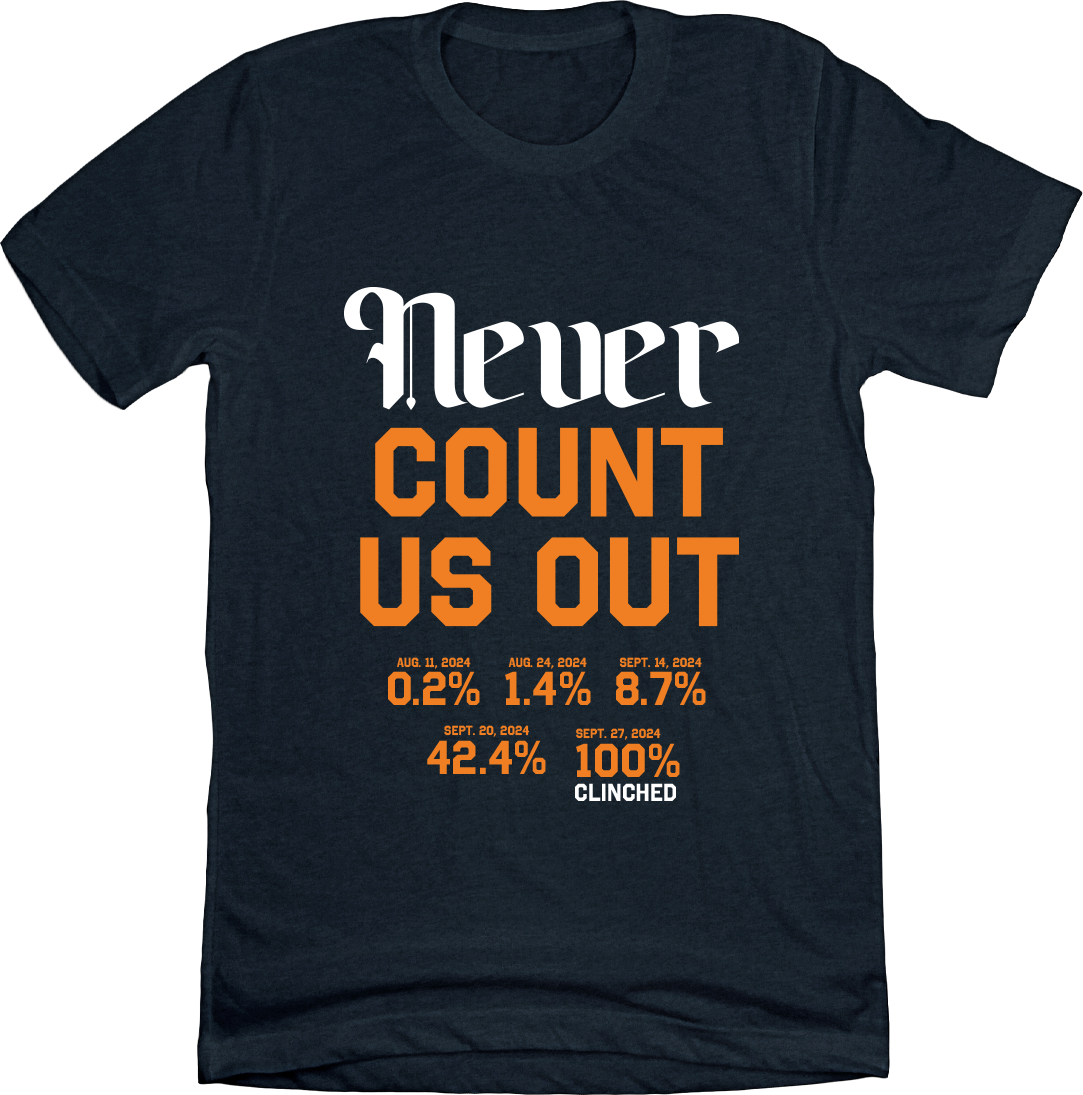 Never Count Us Out - Detroit Baseball Tee