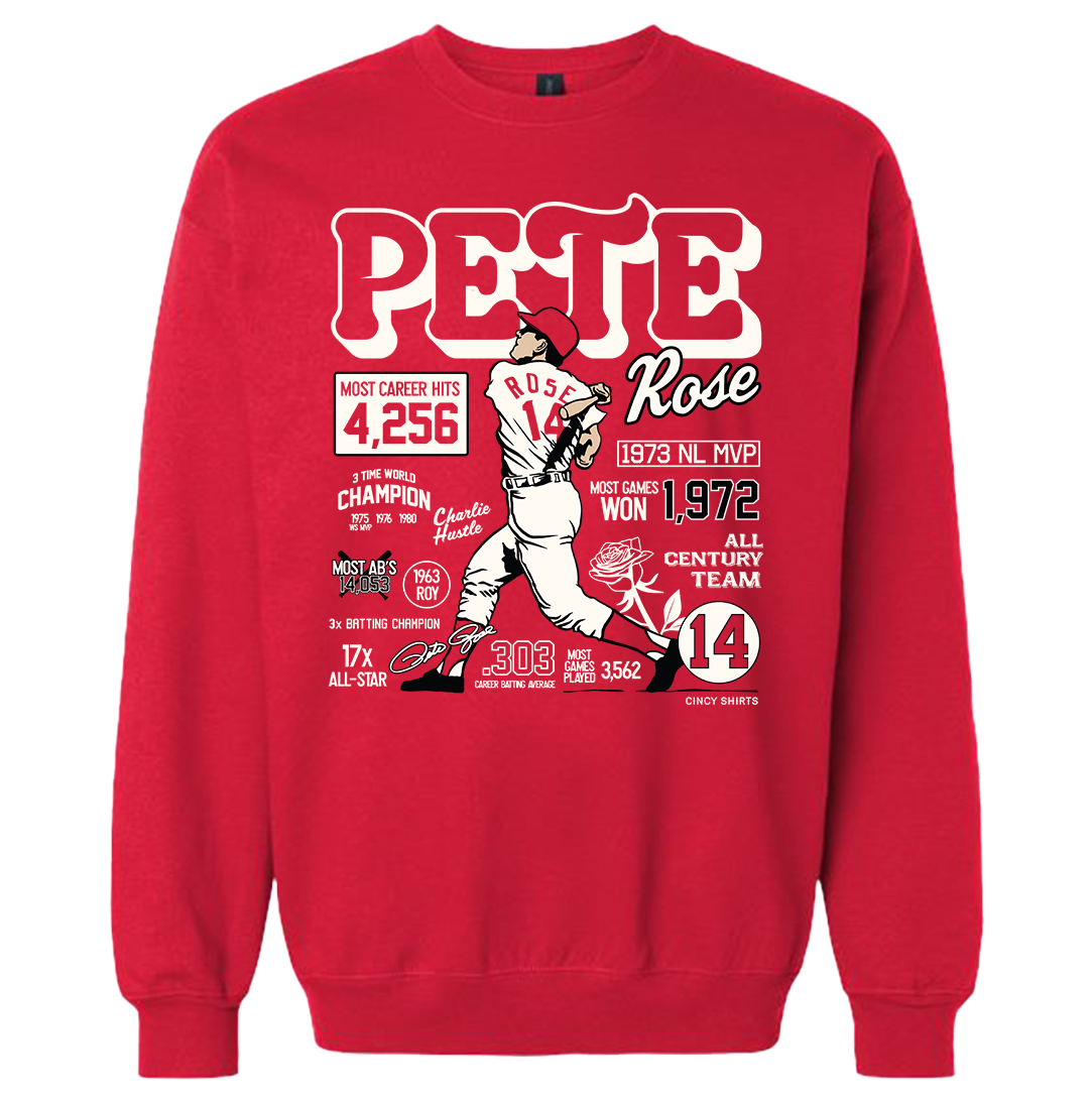 Pete Rose Career Stats Sweatshirt