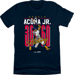 Ronald Acuña Jr. History MLBPA Tee Navy In The Clutch