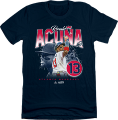 Ronald Acuña Jr. Retro 90s Navy Blue T-shirt In The Clutch