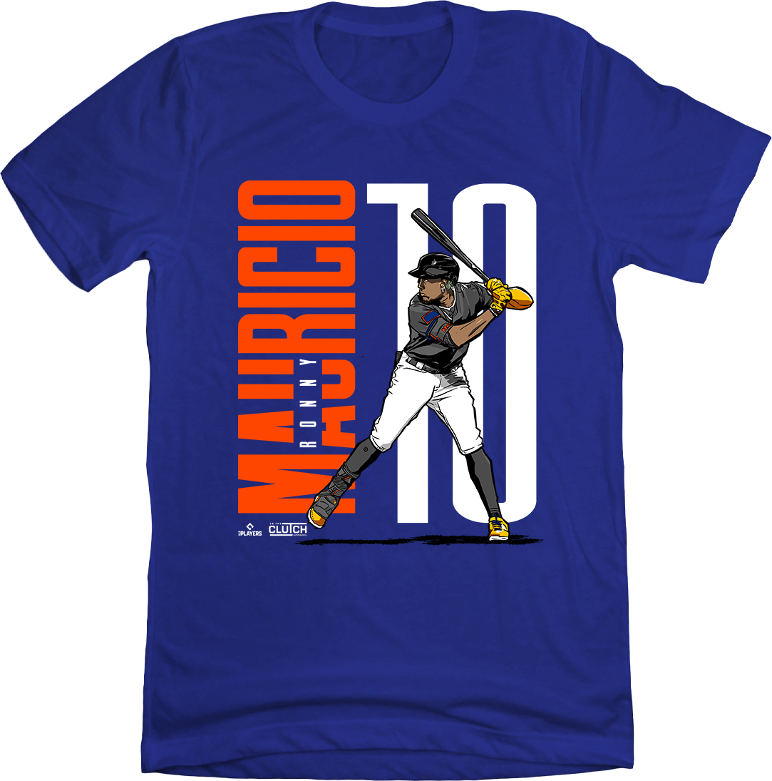 Ronny Mauricio Name and Number MLBPA tee blue In The Clutch