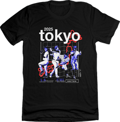 Graphic tee featuring Shota Imanaga, Seiya Suzuki, Shohei Ohtani, and Yoshinobu Yamamoto to celebrate the MLB Tokyo Series and their contributions to international baseball