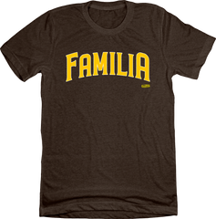 Familia San Diego Brown and Gold T-shirt In The Clutch