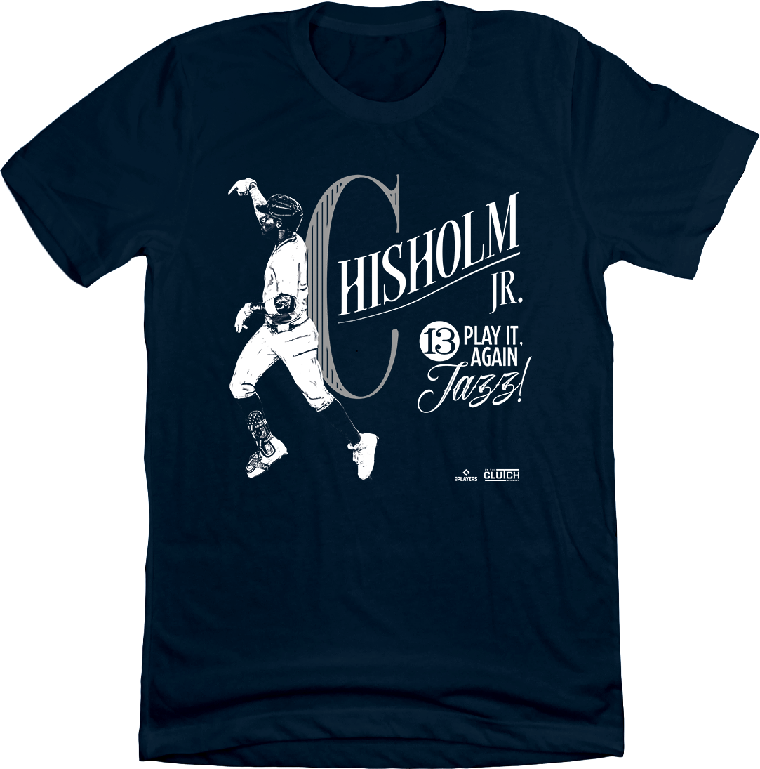 jazz chisholm mlbpa player tee New York NYY Navy Tee