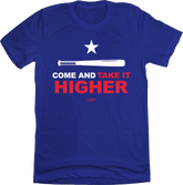 Take it Higher Texas Baseball Royal T-shirt In The Clutch