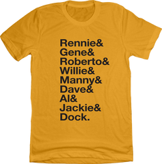 Baseball Lineup 1971 Pittsburgh & gold T-shirt In The Clutch