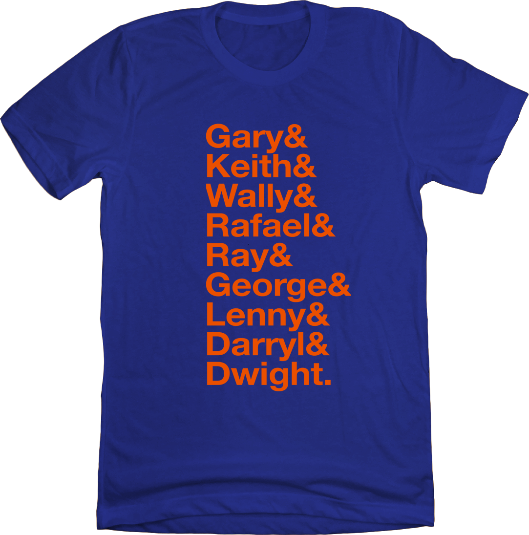 Baseball Lineup 1986 New York NYM & blue T-shirt In The Clutch
