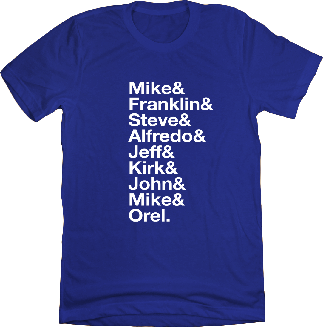 Baseball Lineup 1988 Los Angeles & LAD blue T-shirt In The Clutch