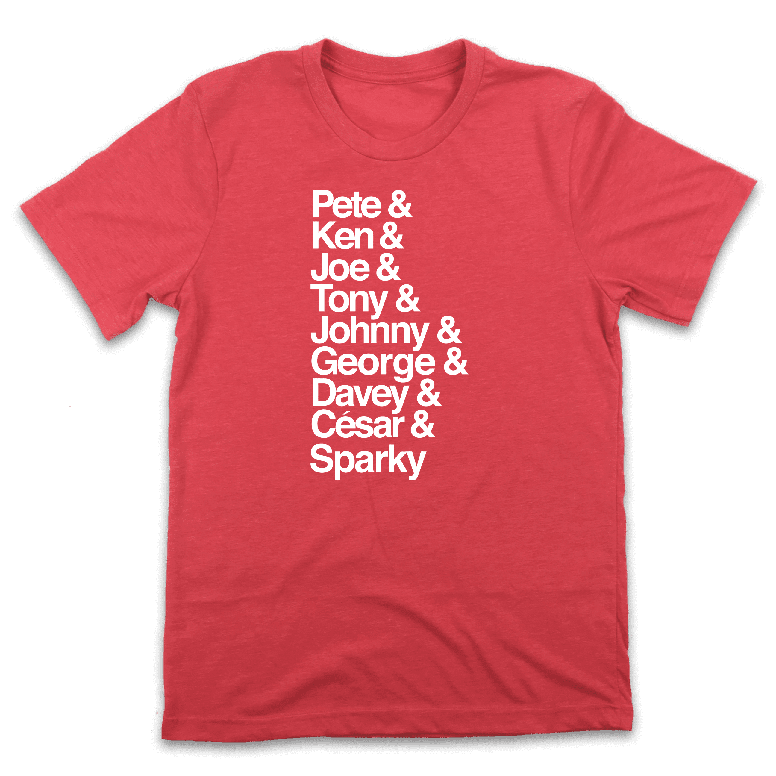 Baseball Lineup 1975 Cincinnati Big & Red & red T-shirt In The Clutch