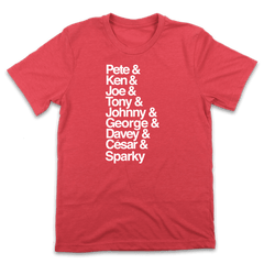 Baseball Lineup 1975 Cincinnati Big & Red & red T-shirt In The Clutch