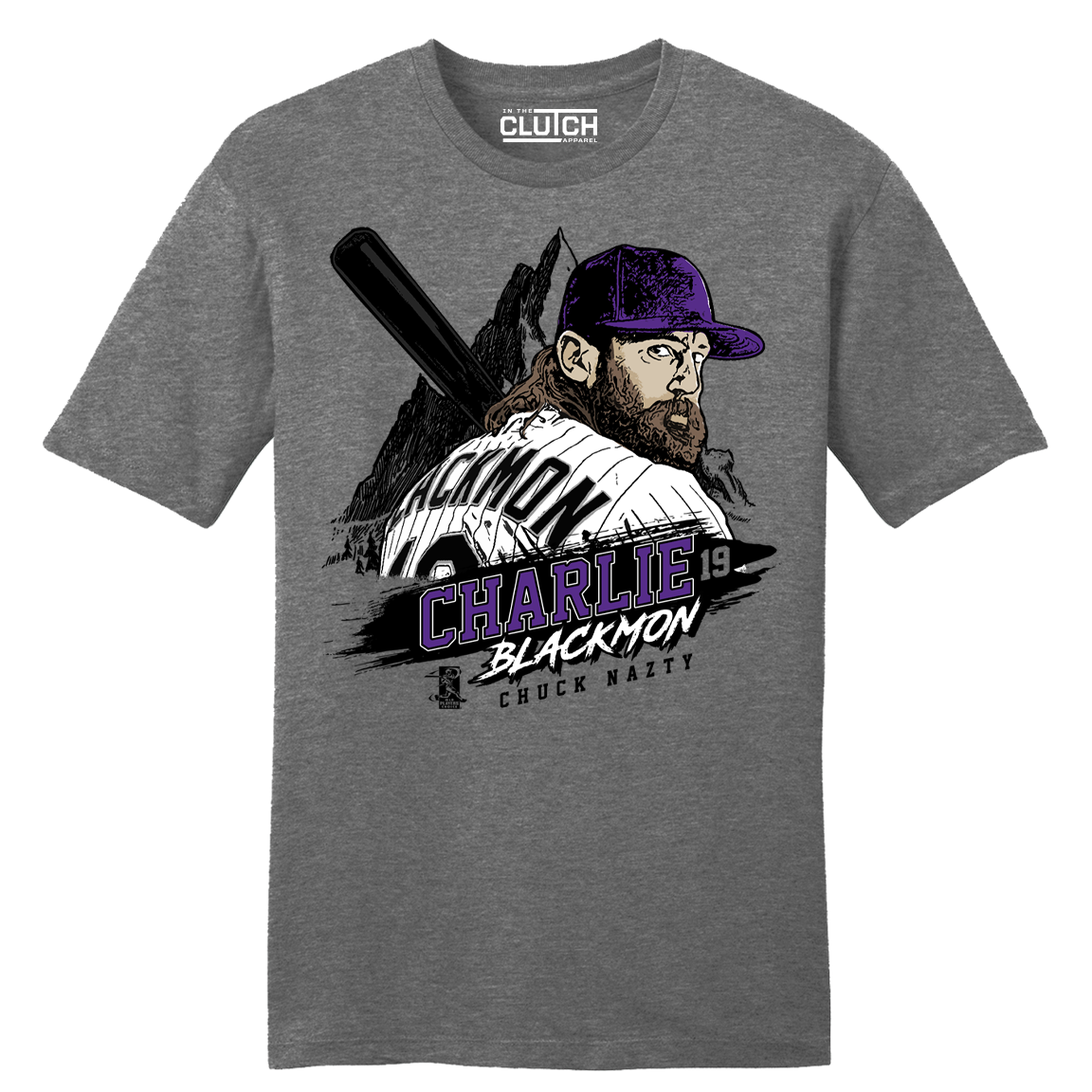  Charlie Blackmon 3/4 Sleeve T-Shirt (Baseball Tee, X-Small,  Black/Heather Gray) - Charlie Blackmon BLACK19N K WHT : Sports & Outdoors