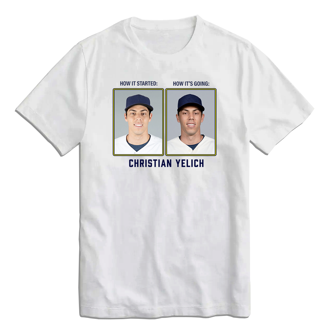 Christian Yelich Then & Now MLBPA Tee