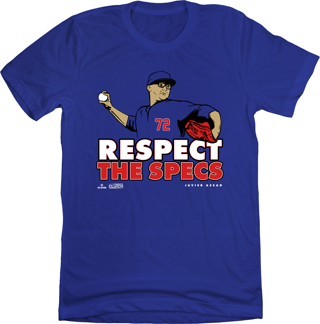 Javier Assad Respect the Specs MLBPA T-shirt Blue