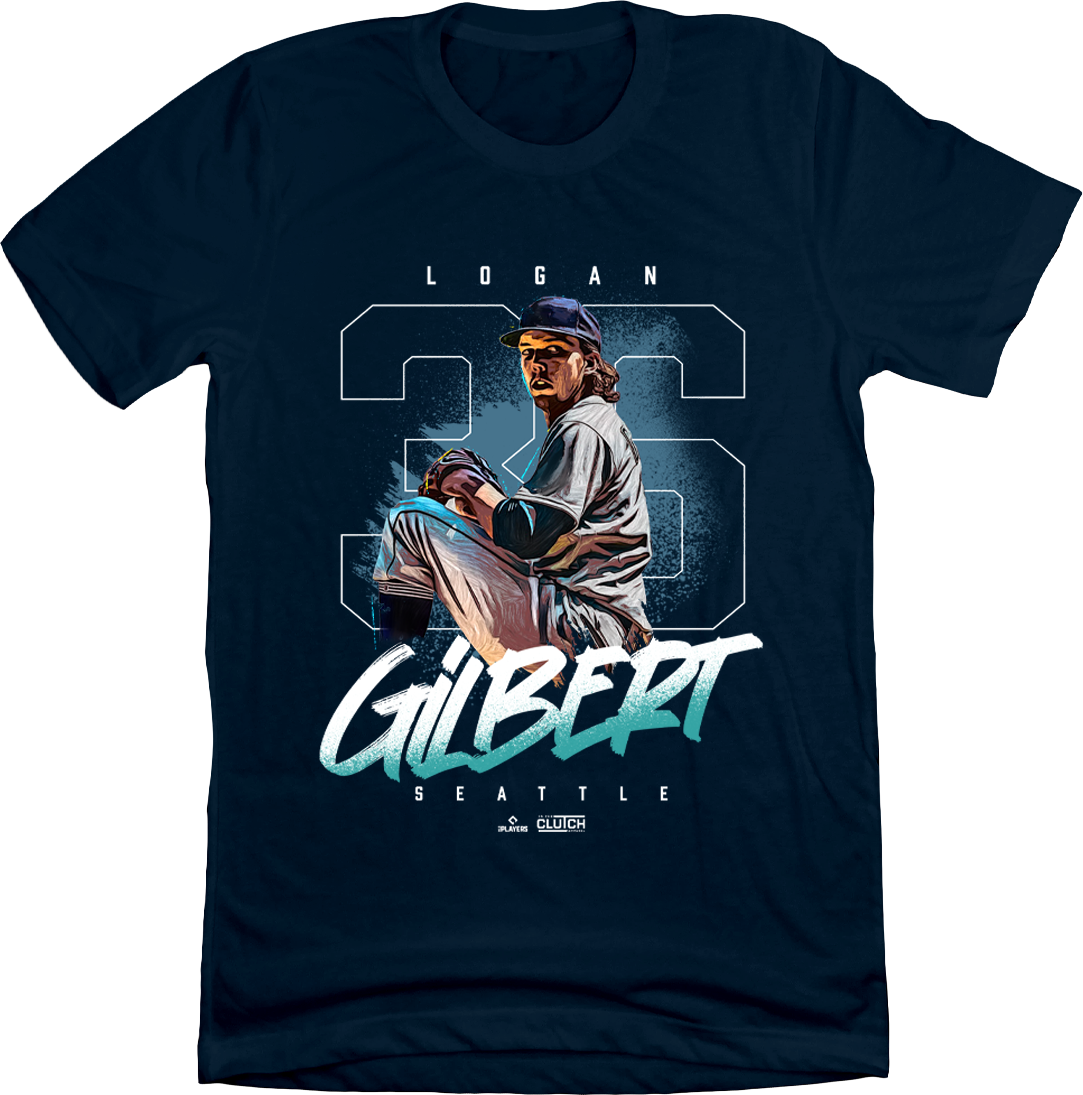 Logan Gilbert MLBPA Tee In The Clutch navy T-shirt
