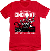 Cincinnati Baseball Viking Boat In The Clutch Red T-shirt