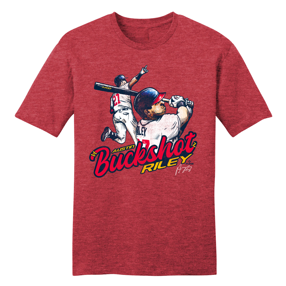 Official Austin Riley MLBPA Tee Heather Red