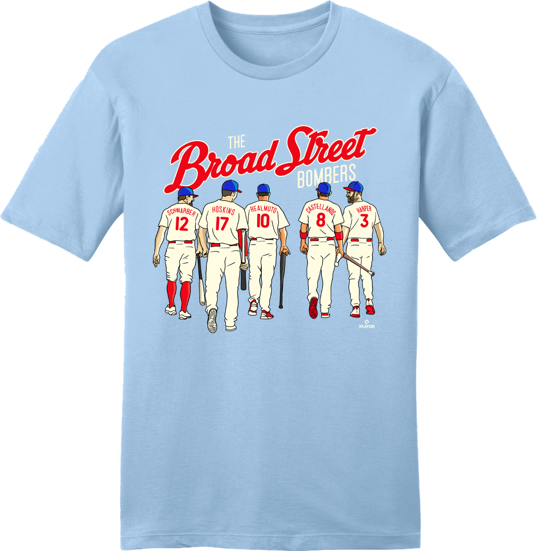 Broad Street Bombers MLBPA Tee light blue