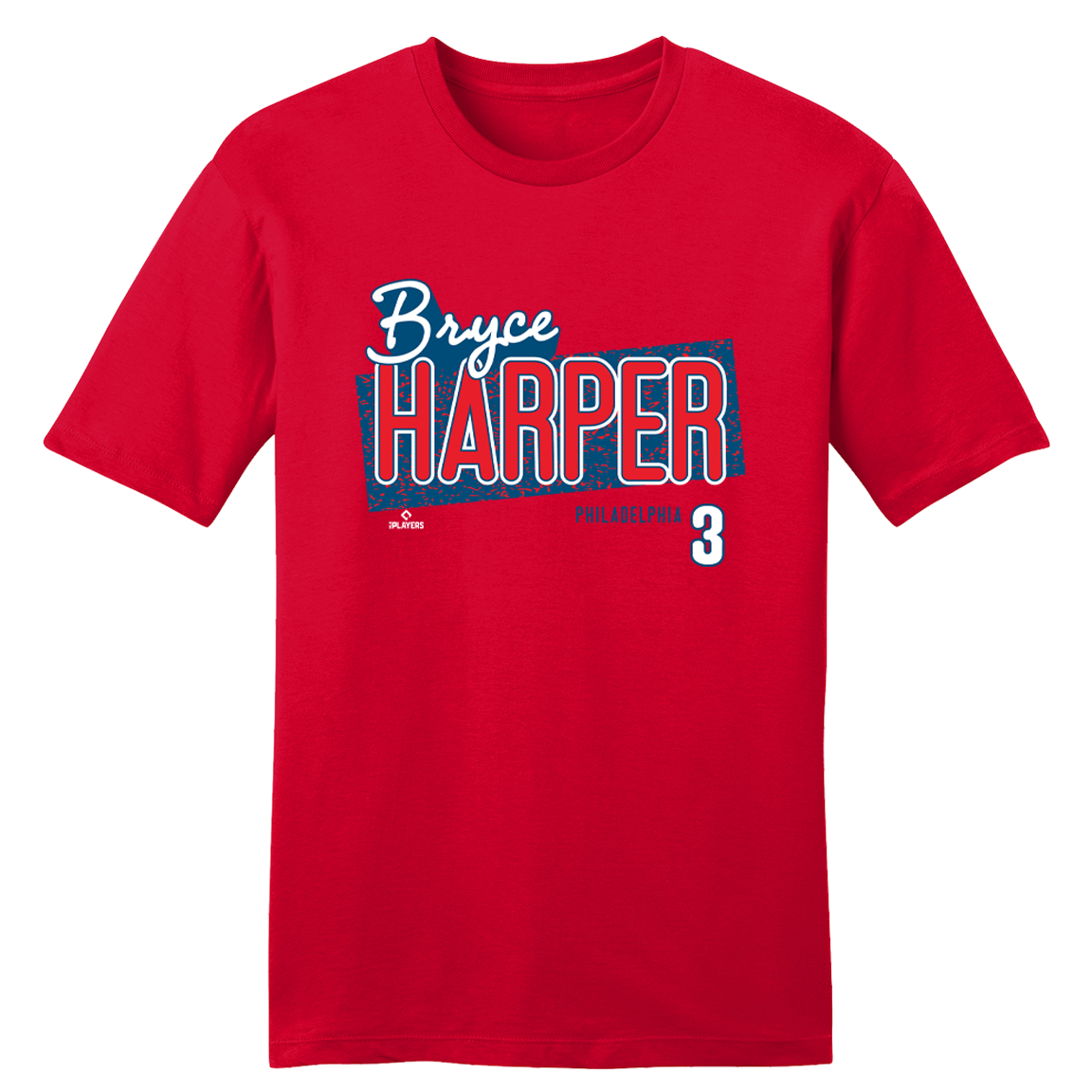 Bryce Harper Speckle Team Font MLBPA Tee red