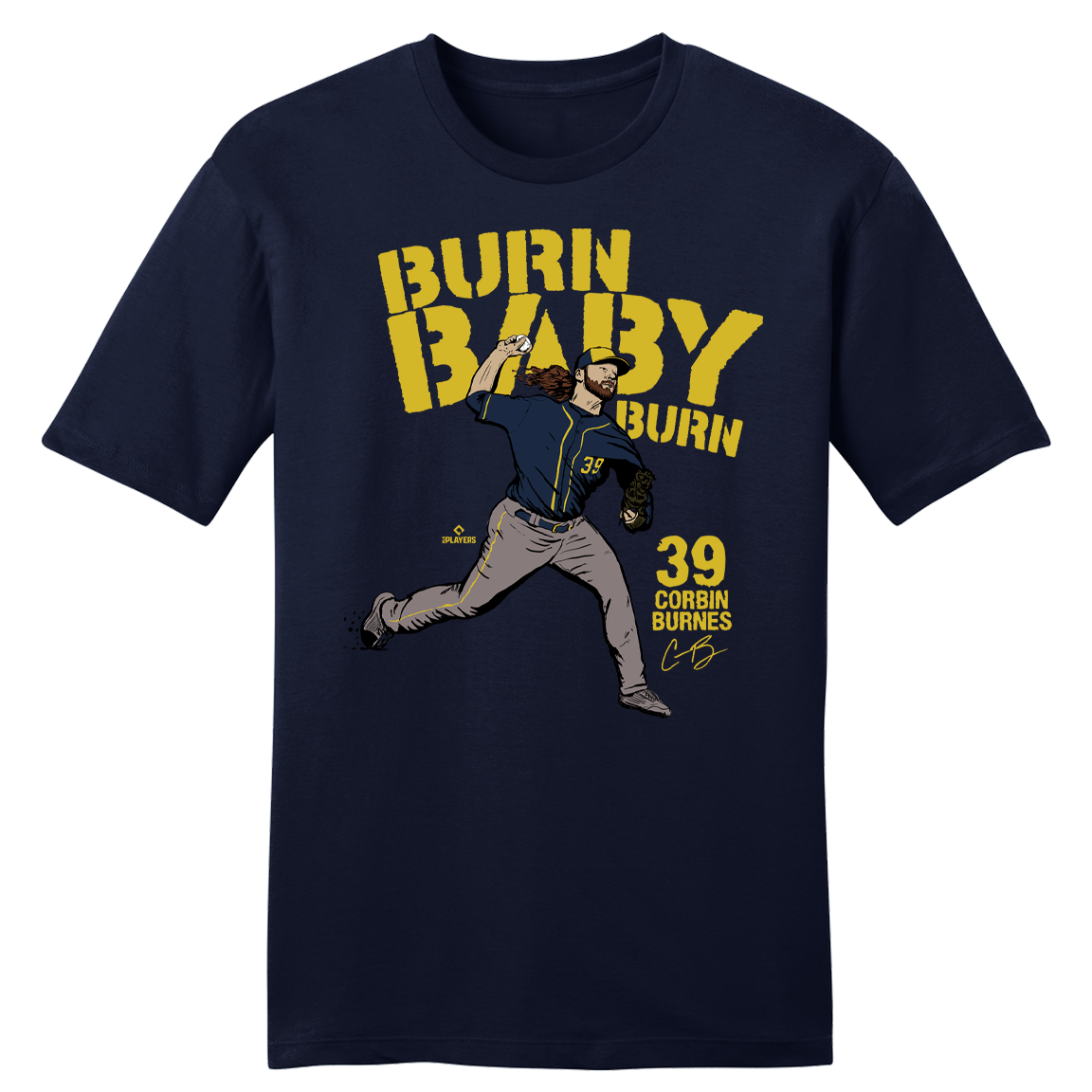 Official Corbin Burnes MLBPA Tee, Gem Mint Collection