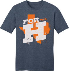 For the H - Houston Rally Tee Heather Navy