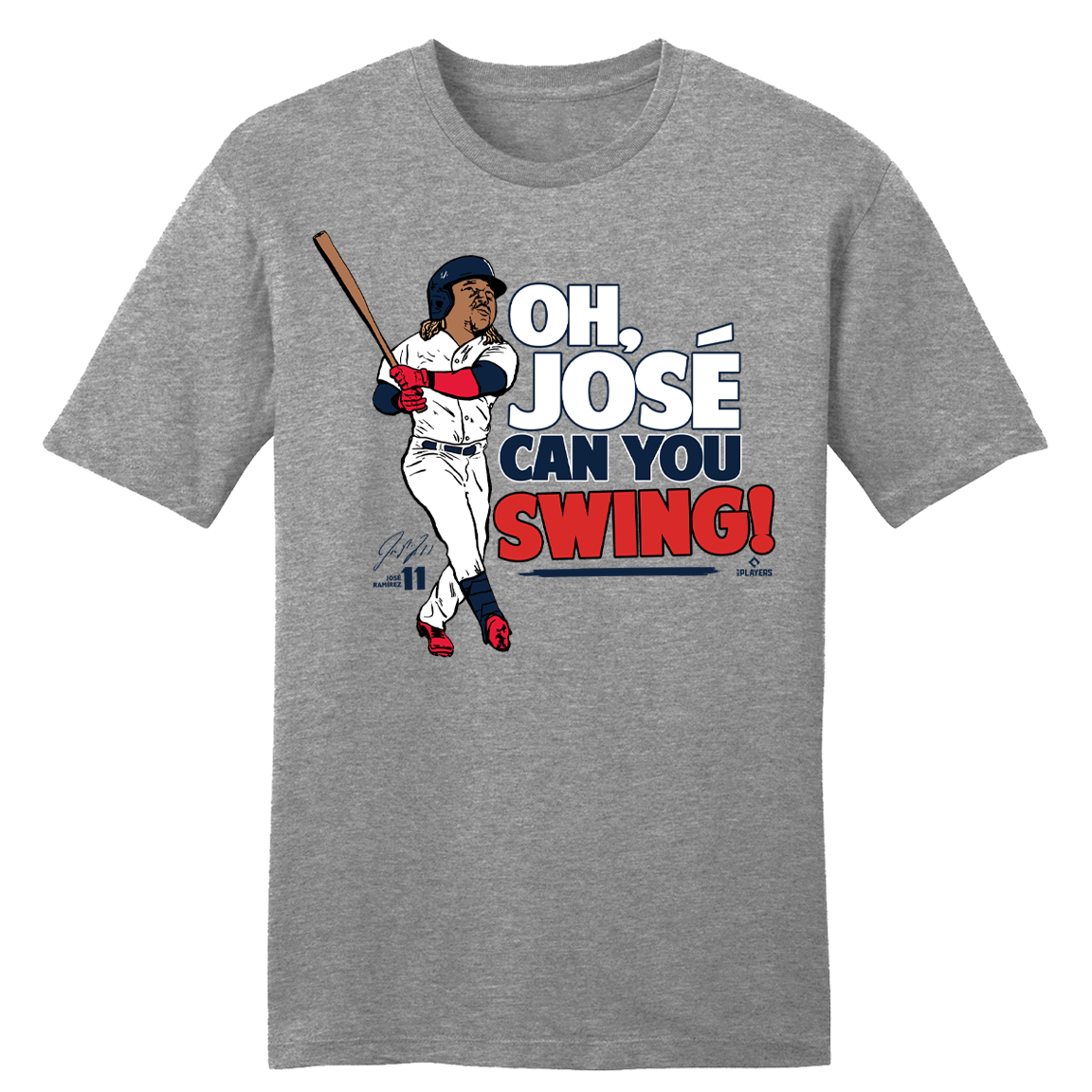 Official José Ramirez MLBPA Tee Grey