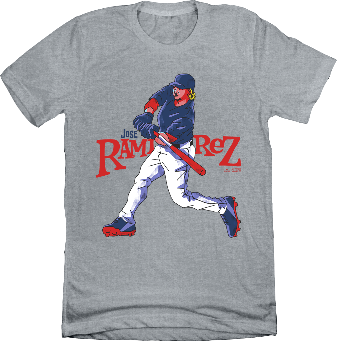 Jose Ramirez Cartoon Swing T-shirt Grey