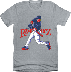 Jose Ramirez Cartoon Swing T-shirt Grey