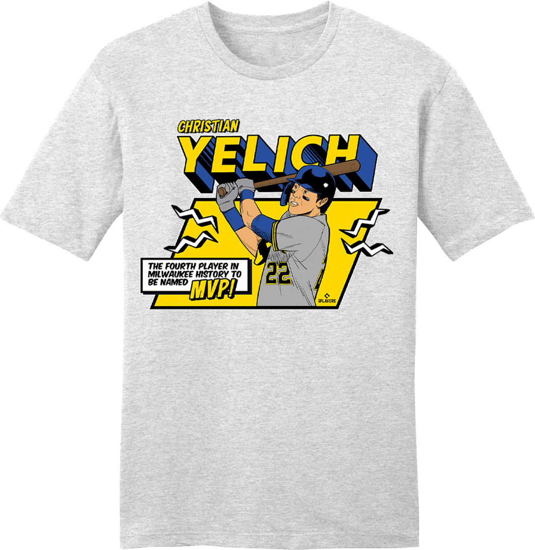 Comic Book Christian Yelich MLBPA Tee grey