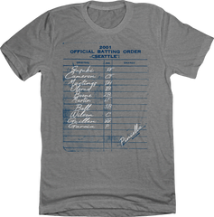 2001 Seattle Batting Lineup Tee T-shirt Grey