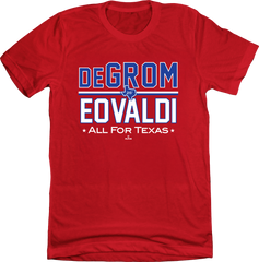 deGrom Eovaldi All for Texas MLBPA Tee