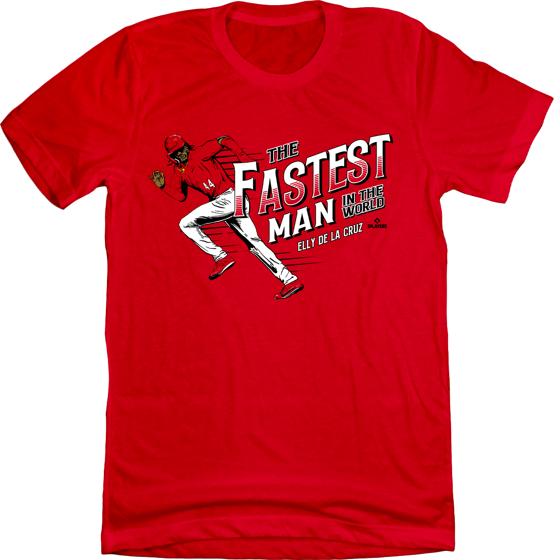 Elly De La Cruz Fastest Man on Earth MLBPA red T-shirt In The Clutch
