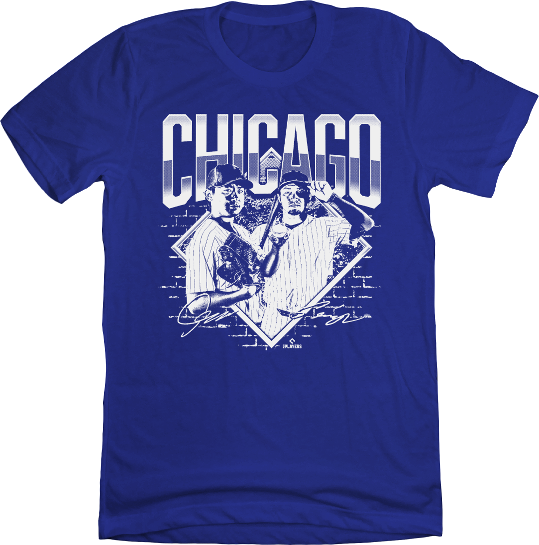  T-shirt featuring Shota Imanaga and Seiya Suzuki, celebrating Japanese stars in Chicago baseball.