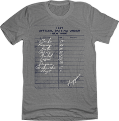 1927 New York Murderer's Row Batting Lineup Tee In The Clutch
