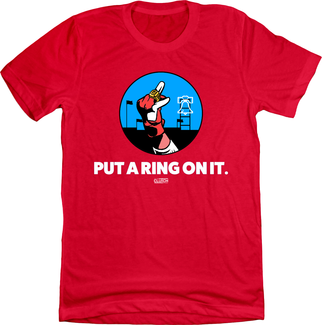 Put A Ring On It Philly Unisex Red Tee In The Clutch