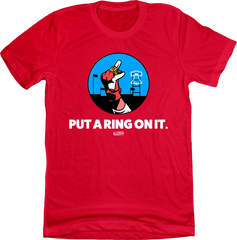 Put A Ring On It Philly Unisex Red Tee In The Clutch