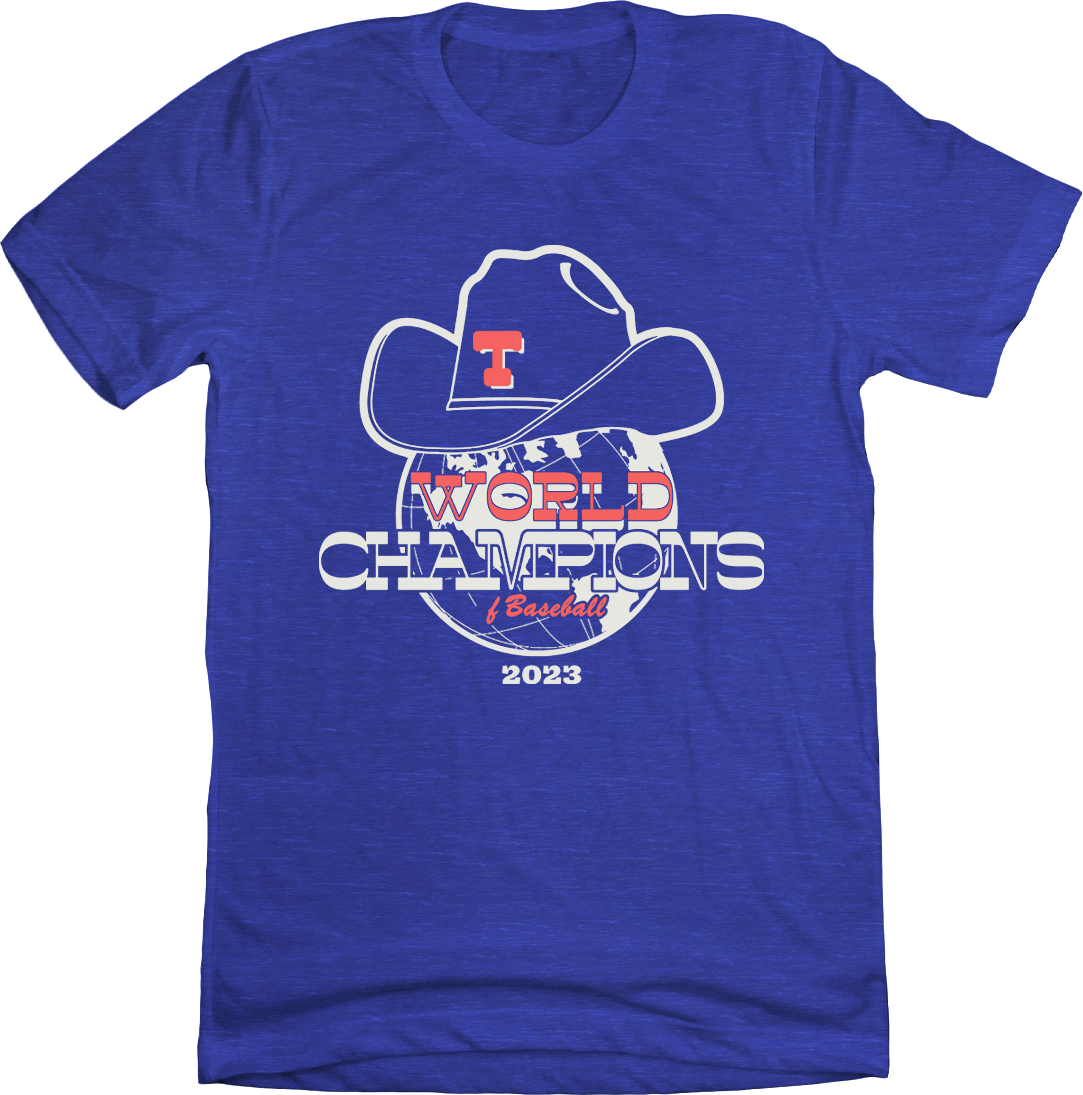 Texas Baseball World Champions 2023 Blue T-shirt In The Clutch
