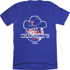 Texas Baseball World Champions 2023 Blue T-shirt In The Clutch