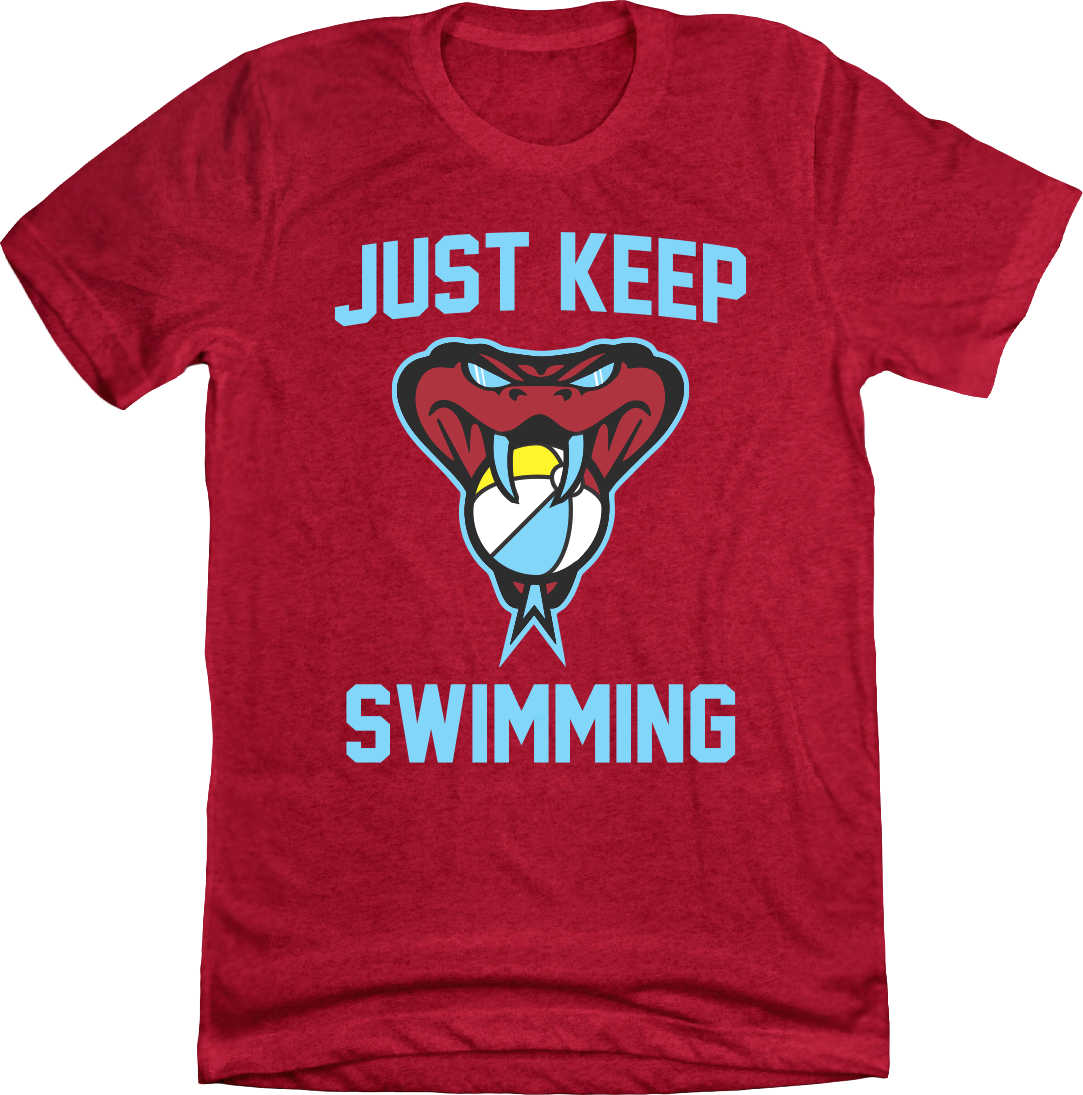 Just Keep Swimming Red T-shirt In The Clutch