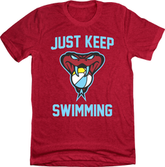 Just Keep Swimming Red T-shirt In The Clutch