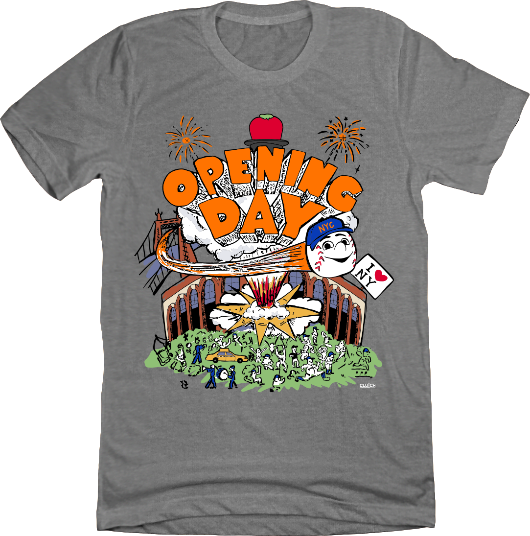 Opening Day Madness: Queens Baseball Chaos Grey Tee
