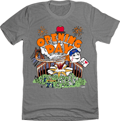 Opening Day Madness: Queens Baseball Chaos Grey Tee