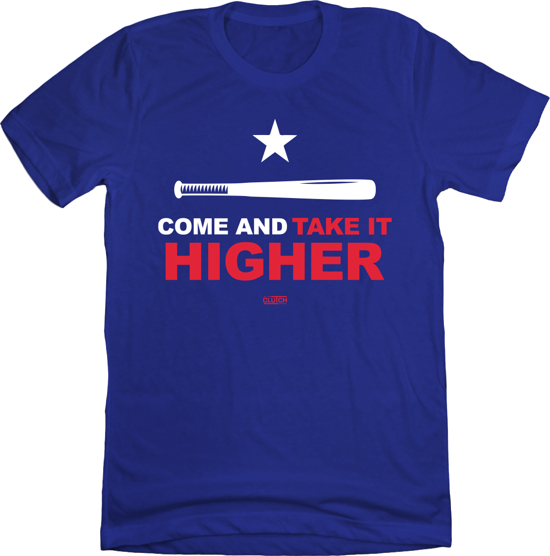 Take it Higher Texas Baseball Royal T-shirt In The Clutch