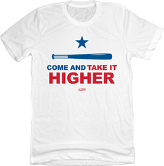 Take it Higher Texas Baseball White T-shirt In The Clutch