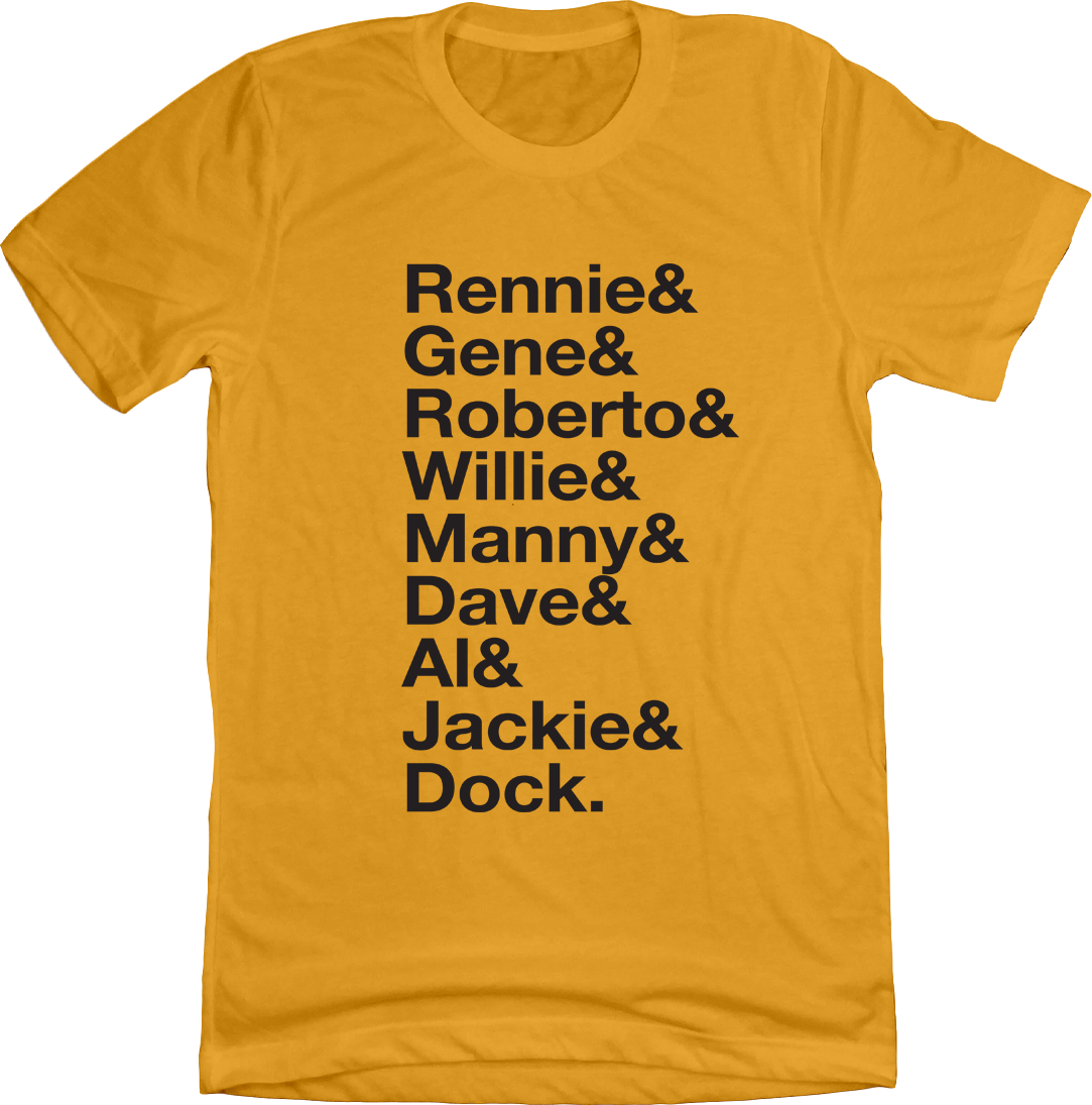 Baseball Lineup 1971 Pittsburgh & gold T-shirt In The Clutch
