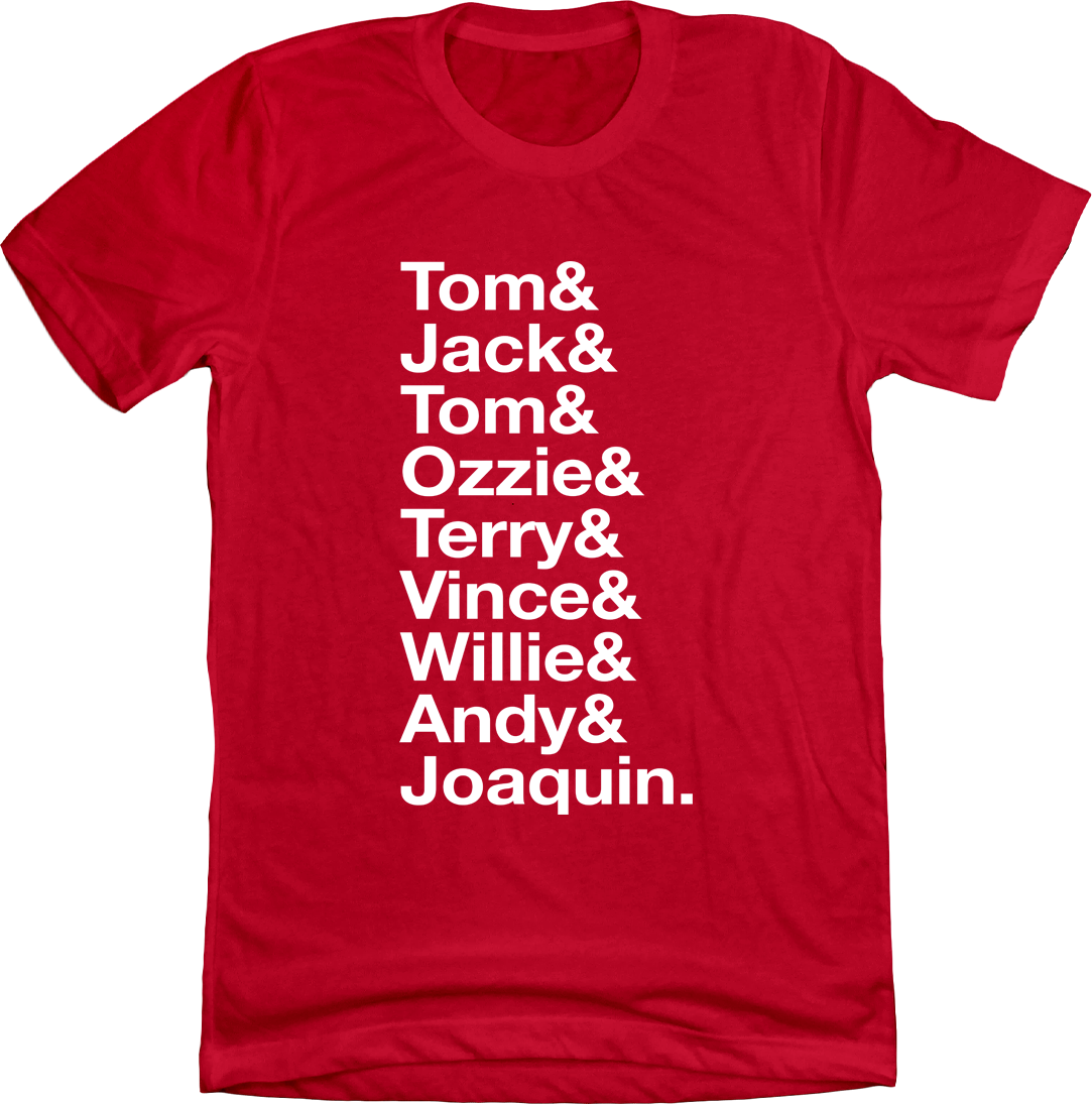 Baseball Lineup 1985 St. Louis & Red T-shirt In The Clutch