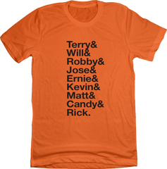 Baseball Lineup 1989 San Francisco & orange T-shirt